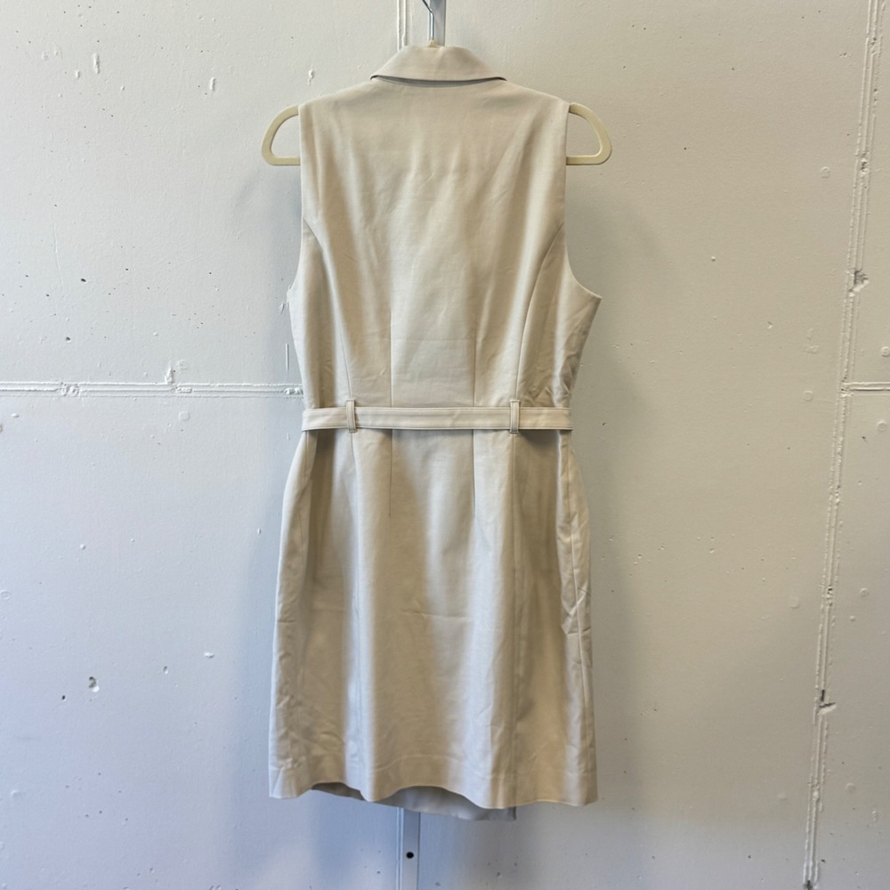 NWT Ann Taylor Sleeveless Double Breasted Trench Dress Beige Tan Belted Size 10 - Picture 2 of 8